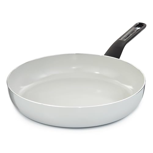 Berghoff Leo Glints Keramische koekenpan met antiaanbaklaag 11 inch gerecycled aluminium CeraGreen niet-giftige coating Stay-cool handvat inductiepannen, geest, 28 cm