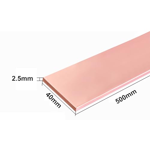COYOUCO Copper Flat Bar,500Mm Length,40Mm Width,2-5Mm Thickness, for Crafts, Repairs, Electrical,2.5mm