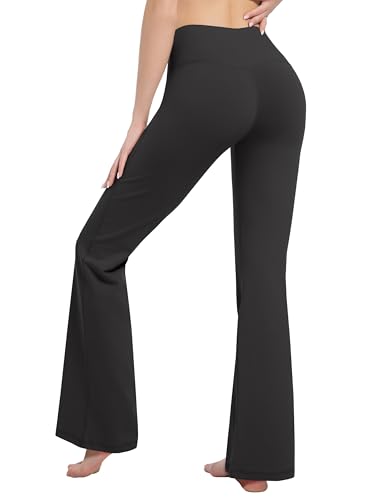 Image of BUBBLELIME 29 inch /31 inch /33 inch /35 inch /37 inch Women High Waist Bootlegs Yoga Pants Tummy Control Bootcut Workout Flared Out Pockets