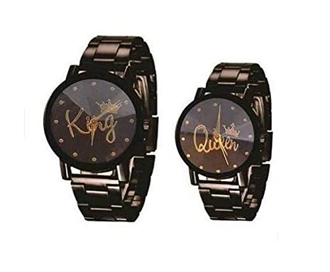 pass pass Analogue Black Watch for Man & Women Pack-2 (Couple) (B082ZQ1W9Z) Amazon Price History, Amazon Price Tracker
