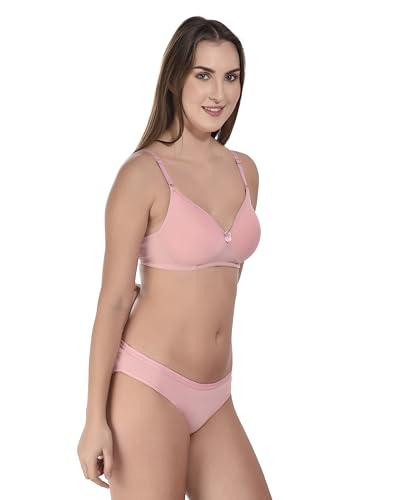 Image of SGC SWEDEN Women's Lingerie Set | Cotton Blend Lightly Padded Non Wire Push-Up Bridal Bra Panty Lingerie Set | Super Soft and Comfortable Lingerie Set