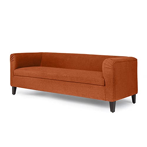 Image of Wakefit Sofa Set | 3 Year Warranty | Sofa 5 Seater, 5 Seater Sofa for Living Room, Wooden Sofa Set, Sofa Set 3+1+1 Seater - Miami(Tahoe : Terracotta)