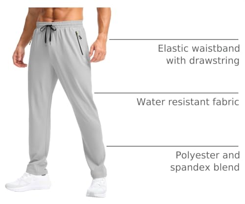 Image of Pudolla Men's Lightweight Hiking Pants Quick Dry Outdoor Sweatpants with Zipper Pockets for Athletic Workout Casual Travel