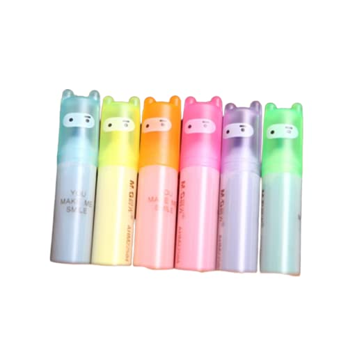 6 minilubradores Kawaii de dibujos animados para papelería