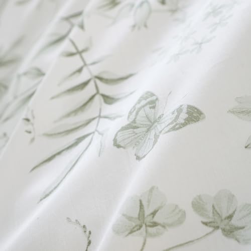 Housse de couette 200 fils douce en coton vert pour lit double confortable
