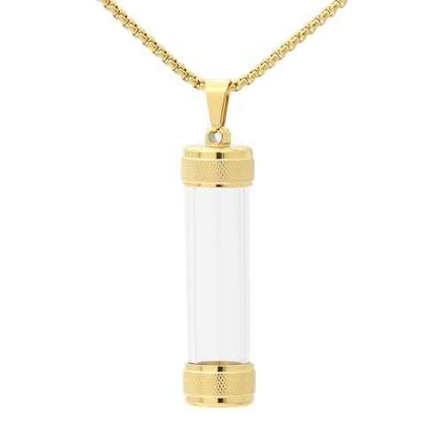 Urn Necklace for Ashes Stainless Steel Memorial Cremation Locket Keepsake Necklace Acrylic Glass Bottle Necklace