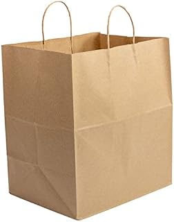 NP 20x Large Brown Paper Bags, Gift Bags, Food and Sweet Bags with Twist Handles - 28x32x22cm