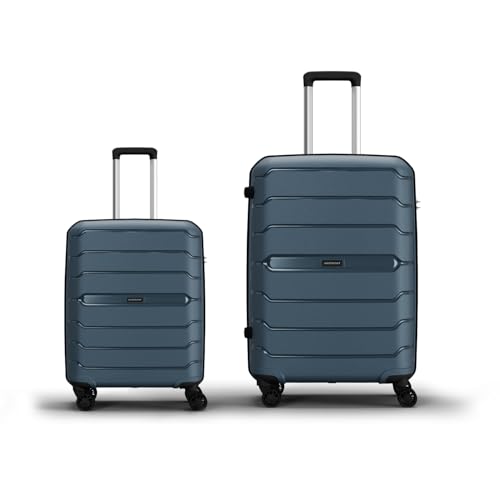 Image of Aristocrat Liberty Set of 2 (Cabin+Medium) Trolley Bags, Spanish Blue