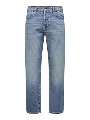 Jeans straight homme Only & Sons Onsedge pantalon denim bleu regular