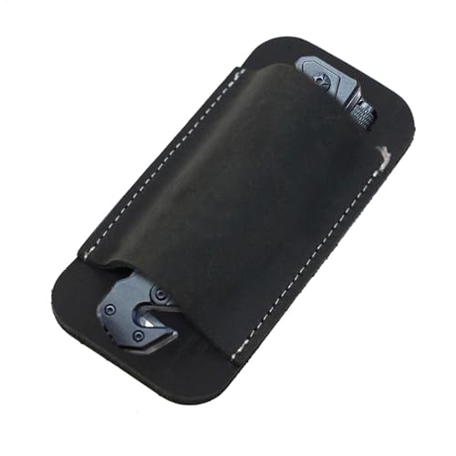 Uonguon Vintage Ledermesserscheide Schwarz 11,7 x 5,7 cm