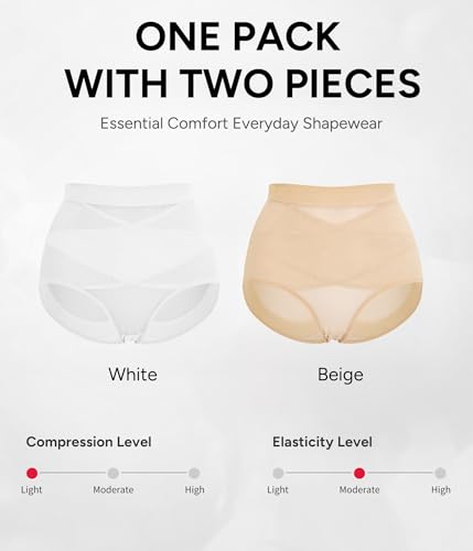 Image of Nebility 2 Piece Tummy Control Shapewear Butt Lifting Underwear for Women Lower Belly Waist Trainer Seamless Faja Body Shaper