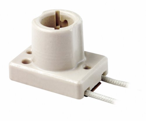 Leviton 8806 Bayonet Base, One-Piece, Keyless, HID, Glazed Porcelain Lampholder, White