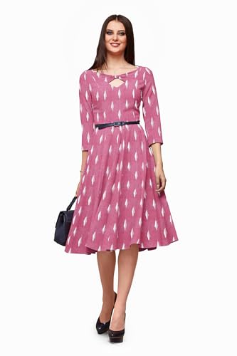 Image of Cotton Pochampally ikat unstitched blouse, Kurthi, long frock fabric material for women (1 meter, 2 meters & 3 meters)