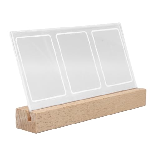 Light Up Photo Frame 3 Inch, Acrylic Picture Frame with Wood Base