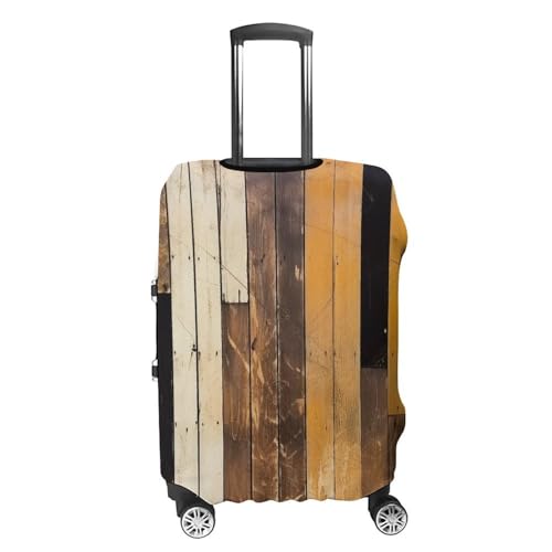 Rustic Wooden Luggage Cover Personalization Suitcase Covers Protector Elastic Washable Baggage Cover Anti-Scratch For Traveling, Aircraft Consignment S4