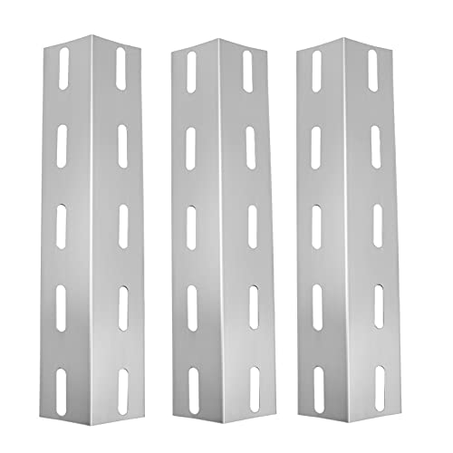 WELL GRILL 42,5cm Flammenverteiler Gasgrills für Chicago 3, Boston Black, Monroe 3 SIK (NOT für Pro), Edelstahl Brennerabdeckung BBQ Wärmeverteiler Grill Zubehör, 3 Stück