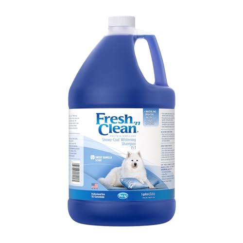 Pet-Ag-Fresh-n-Clean-Whitening-Snowy-Coat-Shampoo-Vanilla-Scent-151-Concentrate-1-Gallon-Bleach-Free-Formula-to-Correct-Yellow-Discoloration-Strengthens-Moisturizes-Coats-Soap-Free - Cucciolini Doodles   Pet-Ag-Fresh-n-Clean-Whitening-Snowy-Coat-Shampoo-Vanilla-Scent-151-Concentrate-1-Gallon-Bleach-Free-Formula-to-Correct-Yellow-Discoloration-Strengthens-Moisturizes-Coats-Soap-Free