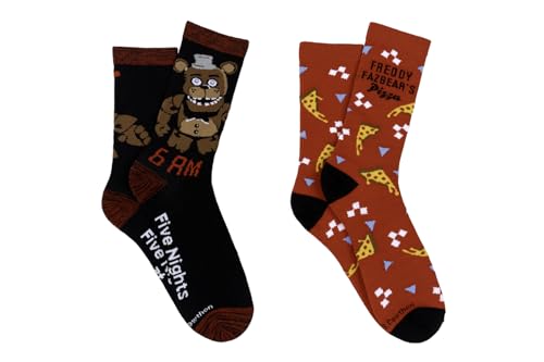 Everything Legwear Five Nights at Freddy's Crew Socks (2 Pair) - Freddy Pizza - One Size Fits Most