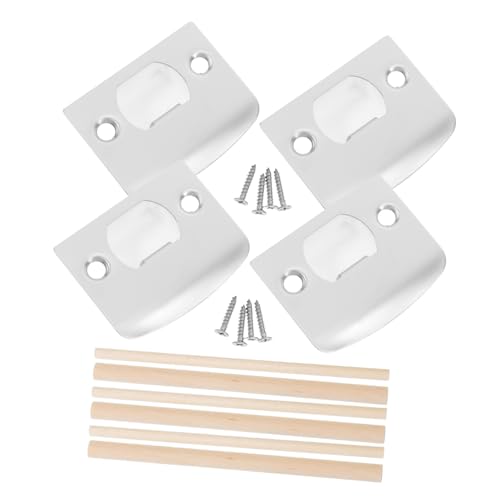 Housoutil 2 Sets Stainless Steel Door Handle Repair Kit of Door Strike Plates for Enhanced Security Easy Installation No Tools Required