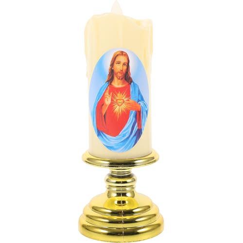 Vela LED religiosa católica sin llama y segura con pilas AAA