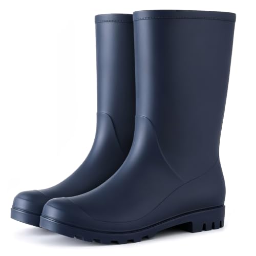 Image of Asgard Women's Mid Calf Rain Boots Waterproof Garden Shoes Slip on Rubber Boots