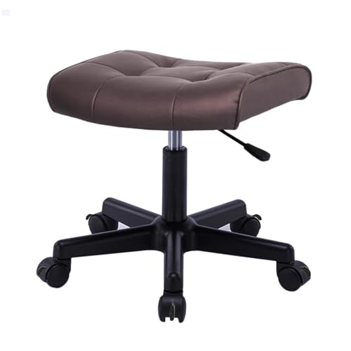 Taburete con ruedas de altura ajustable, de piel sintética, giratorio, para taller, guitarra, laboratorio, tatuaje, banco de trabajo médico