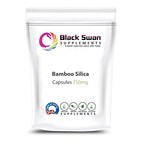 Black Swan Bamboo Silica 750mg Capsule - Rich Silicon Bamboo Extract Capsules - Support Healthy Hair and Skin - Anti-Inflammatory Properties - Organic Supplement (120 caps) Cover