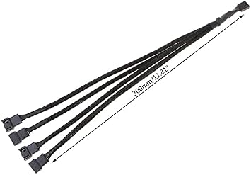 Alfais 4987 4 Pin Fan Çoklayıcı Y PWM Çoklayıcı Splitter Kablosu 4 Port