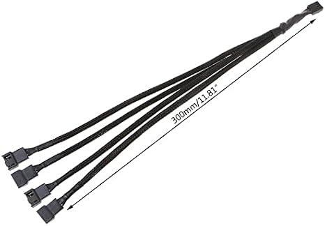 Alfais 4987 4 Pin Fan Çoklayıcı Y PWM Çoklayıcı Splitter Kablosu 4 Port