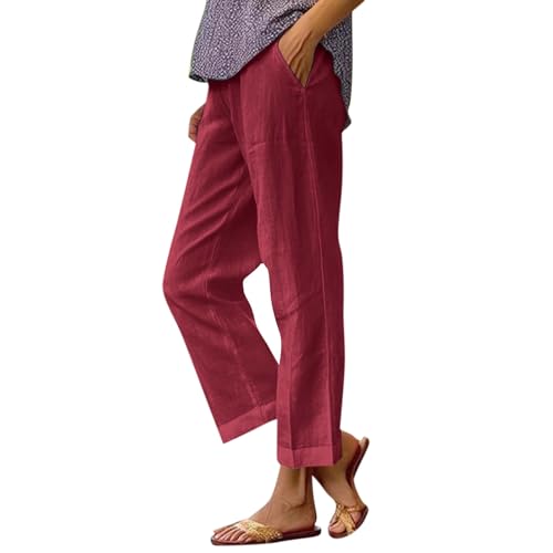 Pantalon surdimensionné droit en lin pour sublimer les silhouettes généreuses avec confort