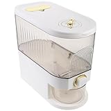 BAZEITFLOW 防虫防潮密閉米び保存容器 押しボタン式大容量ライスディスペンサー 家用穀物収納ケース フードディスペンサー付きカウ 再利用可能