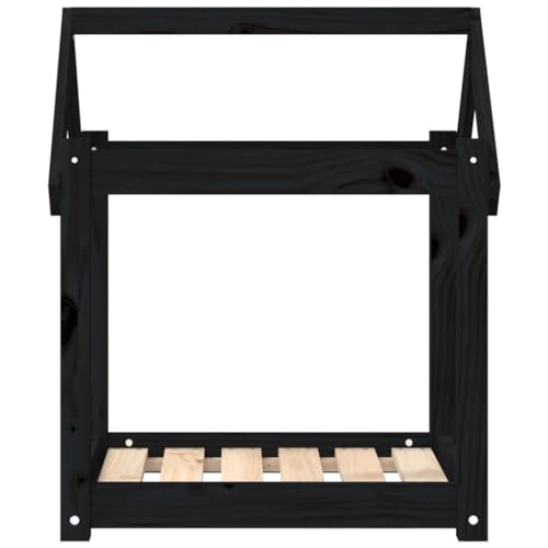 Lit pour chien solide cadre bois stable noir pour salon - 6