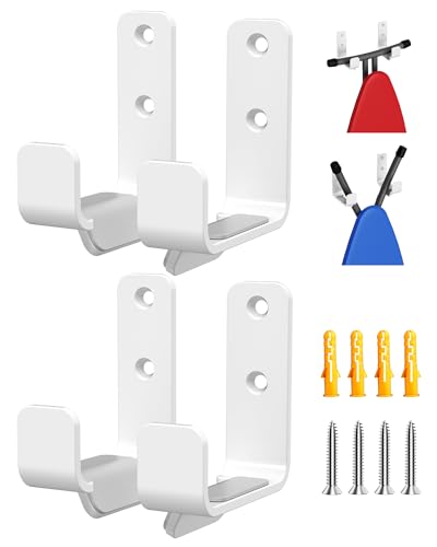 MUSVOH 2PCS Ironing Board Holder 304 Stainless, Stainless Steel Ironing Board Hanger Y T Leg Heavy Duty Holder Hook, Milk White