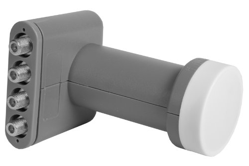 Digitalbox Quad LNB zum Anschluss von bis zu 4 Sat-Receivern (190mA, 40mm) grau Cover