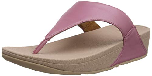 FitFlop Lulu Leather Toepost, Sandalias con Plataforma para Mujer, Rosa (Rose 729), 37 EU