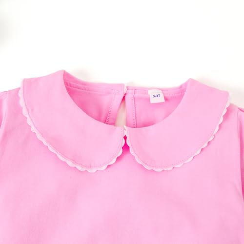 Image of LYSMuch Toddler Girl Long Sleeve Peter Pan Collar Top