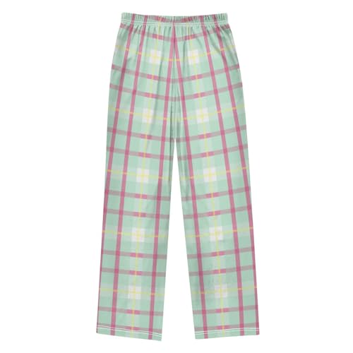 Boy Pajama Pant Lightweight Buffalo Plaid Scotland Green2