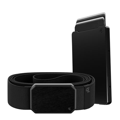 Groove Wallet Midnight Black with Money Clip and Black/Black Groove Belt Bundle - Small