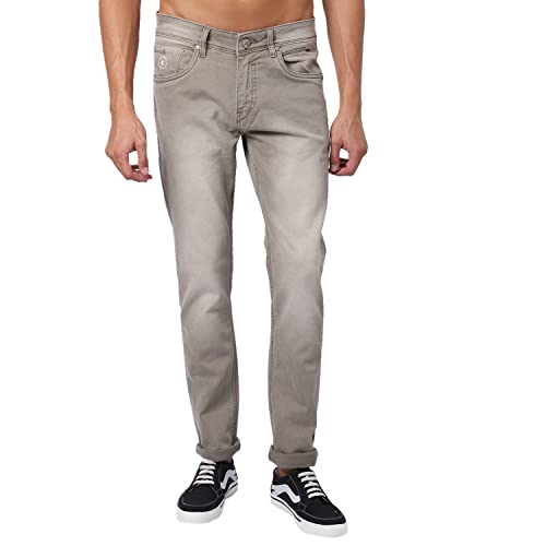 Image of Cantabil Men Blue Cotton Regular Fit Casual Jeans (P MDNM00165 Beige)