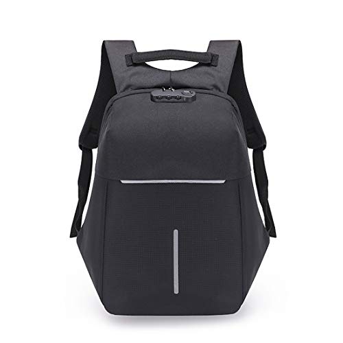 Preisvergleich Produktbild Ofliery Laptoprucksack für Laptops, Diebstahlschutz, mit USB-Ladeanschluss, wasserabweisend, für Damen und Herren, passend für 38,1 cm (15 Zoll) Laptops und Notebooks Schwarz