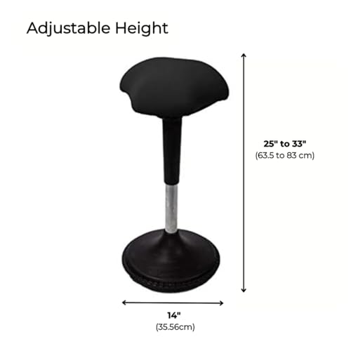 Image of Wobble Chair Ergonomic Active Sitting Stool, Perfect for Standing Desks and Core Strengthening (Black)