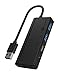 Produktbild ICY BOX USB 3.0 Hub mit Kartenleser (SD, microSD) und 3 USB 3.0 Ports (1 USB-C, 2 USB-A), integriertes Kabel, Schwarz