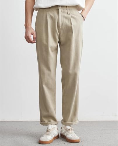 Men's Straight Casual Pants Solid Color Loose Suit Pants4