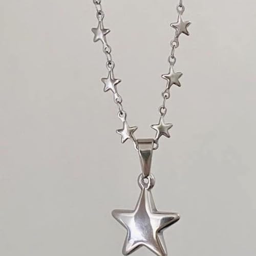 Y2k Necklace Gothic Star Necklace for Women Teen Cute Charm Pendant Retro Fairy Grunge Accessories Preppy Stuff3