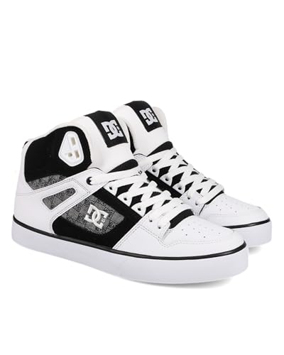 DC Men's Pure High Top WC Skate Shoe, Black/White/Carbon, 11
