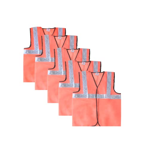 HEALTH SAFE Polyster Fabric Orange Reflective Safety Jacket ...