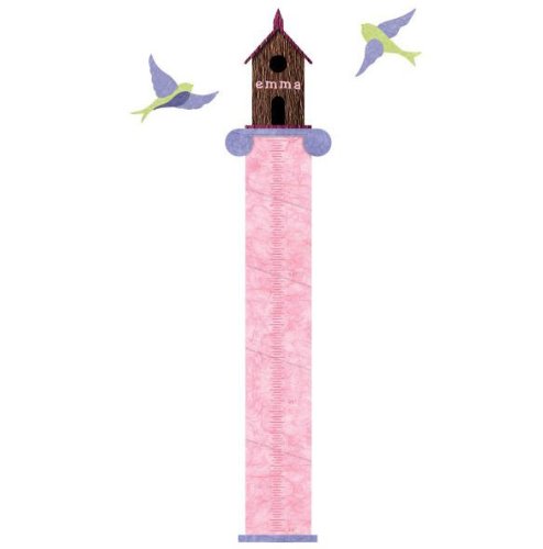 My Wonderful Walls Peel And Stick Personalized Birdhouse Growth Chart Wall Sticker - Pink/Lavender/Brown