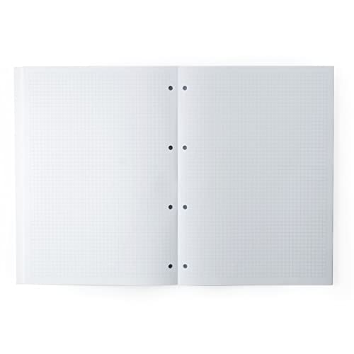 Image of Mahavir Square ruled, Unruled & Ruled Loose Leaf Report Pads | A4 Size | Pre Punched for Easy Filing | Tear Off Sheets | Pack of 3-100 sheets each