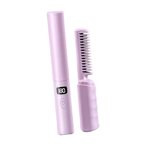 harayaa Dispositivo para alisar el cabello con calentamiento rápido y carga USB, ideal para mujeres y niñas, violeta miniatura 5