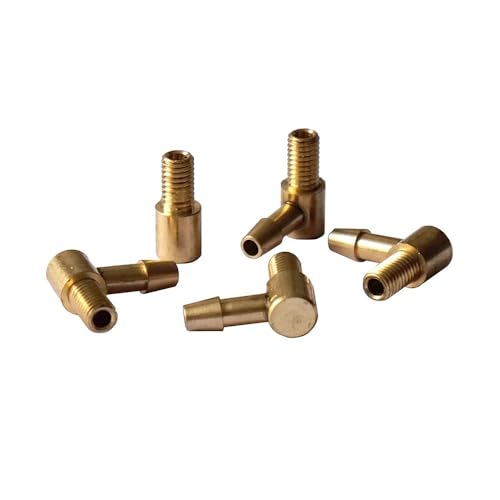 BrewJa 5PCS M5 Copper Water Nozzle 90 Degree L Type 5mm Oil Fuel Inlet Nozzles for DIY RC Gasoline Jet Boats Connecting Parts